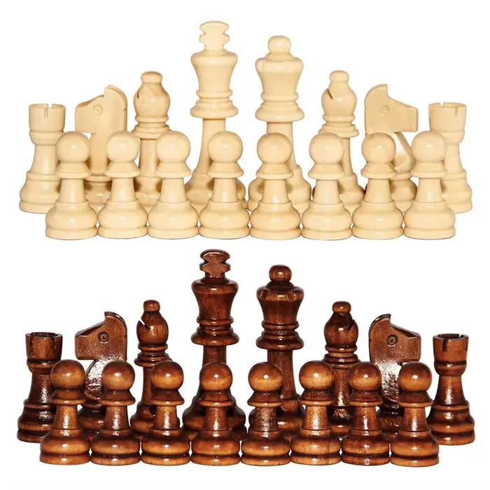 Pions d'échecs en bois Staunton standard pour tournoi, 32 pièces, figurines de roi de 2,2 pouces pou