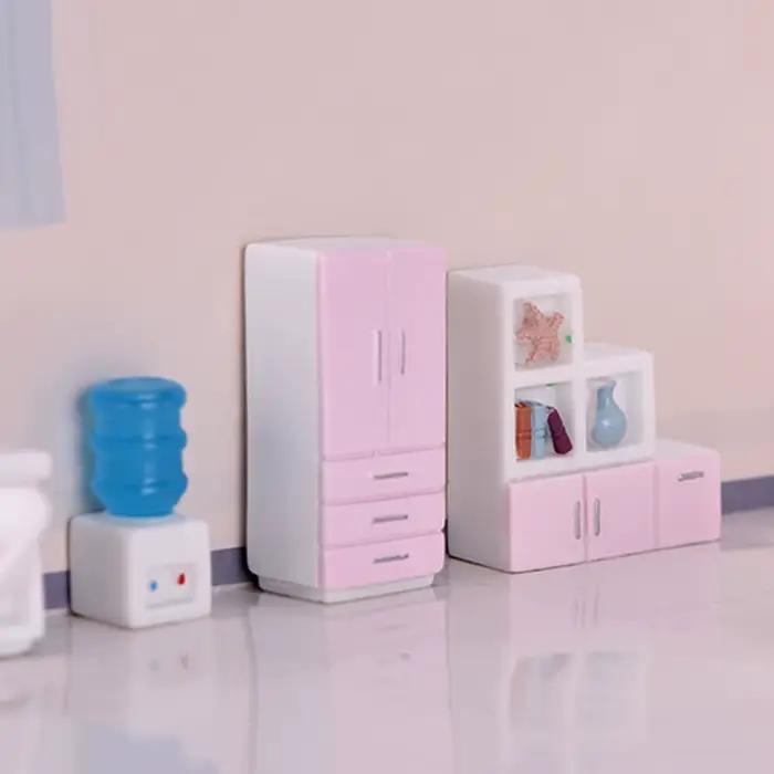 Meubles miniatures pour maison de poupées, mini kit de jouets, accessoires TV, cuisine, réfrigérateu