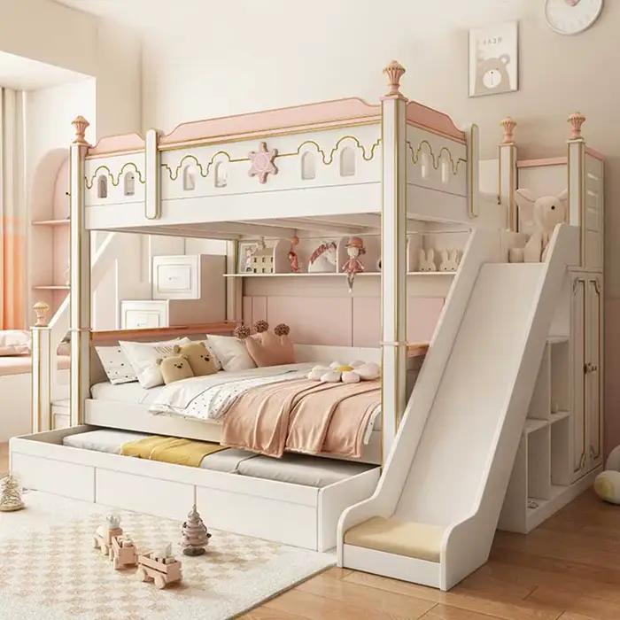 Château de princesse en bois blanc moderne pour filles, meubles de maison, chambre à coucher, lit Do