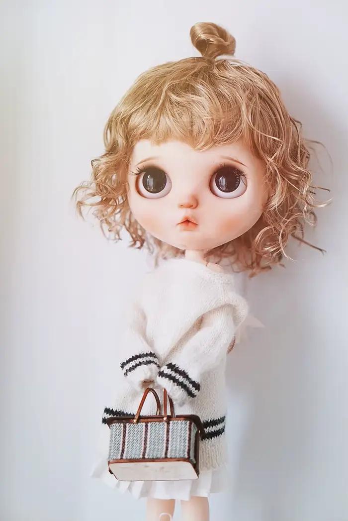 Poupée Blythes ultraviolette, s'adapte à 1/6, taille 9-10, mode, petit pincement amovible, imitation