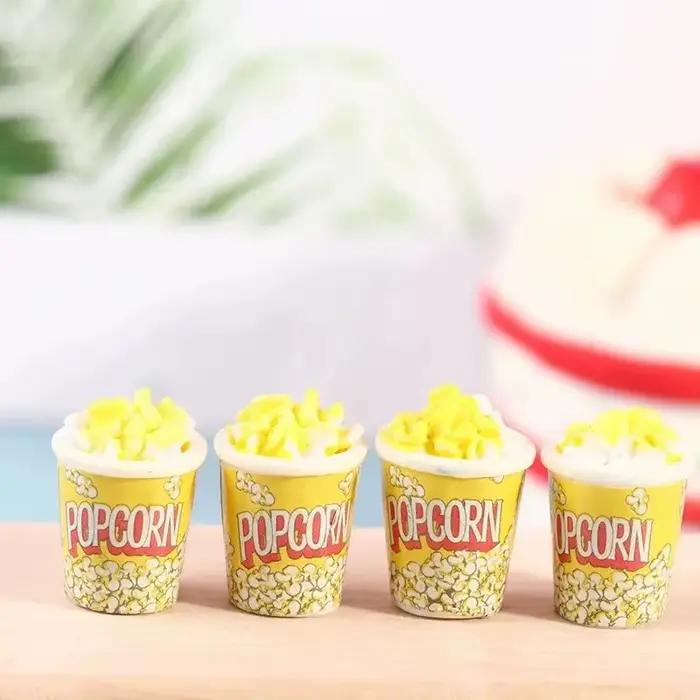 Maison de poupée Miniature, pop-corn, jeu de Simulation de nourriture, 4 pièces
