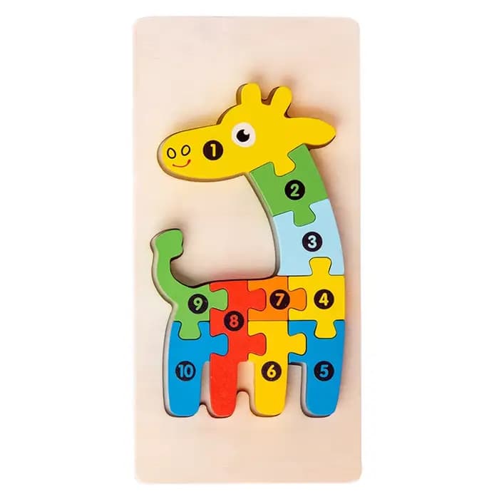 1 pièces Puzzle 3D en bois dinosaure Animal Puzzle éducation précoce tri des couleurs apprentissage 