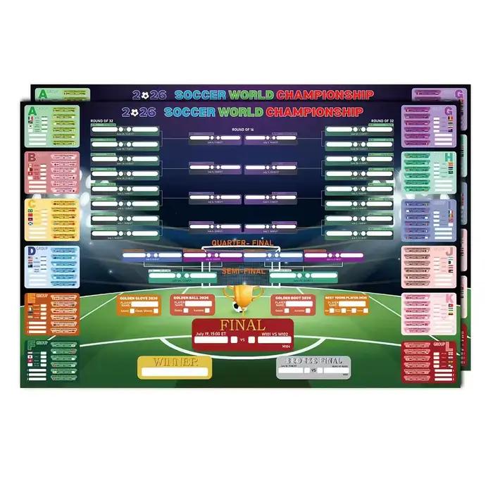 Affiche du calendrier des événements 2D, 2026, conçue pour les passionnés de football. Cette affiche