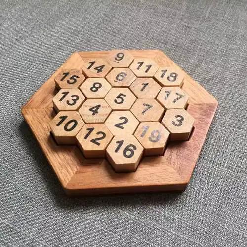 Puzzle à chiffres hexagonaux en bois Montessori, jouets éducatifs de pensée logique, jeux mathématiq
