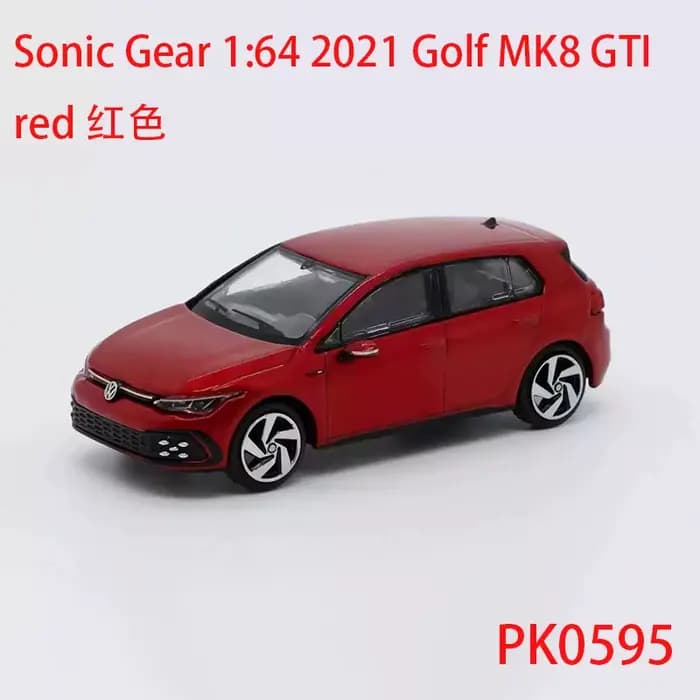 Sonic Gear 1:64 2021 Golf MK8 GTI Modèle de voiture en alliage, décoration statique, objets de colle