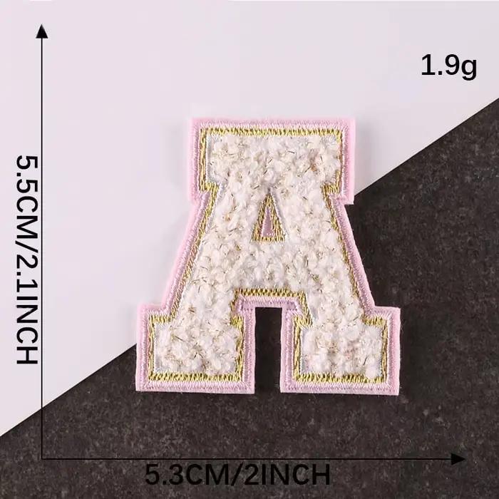 Lettres de l'alphabet A ~ Z, appliques en Chenille de 0 à 9 chiffres, autocollants blancs sur fer, b