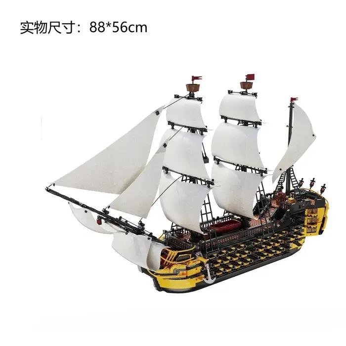 Ensemble de blocs de construction de bateau pirate DIY - Jouet de montage créatif, décoration de bur