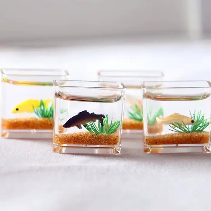 1Pc poupée Aquarium maison de poupée Miniature verre Aquarium bol Aquarium maison de poupée maison o