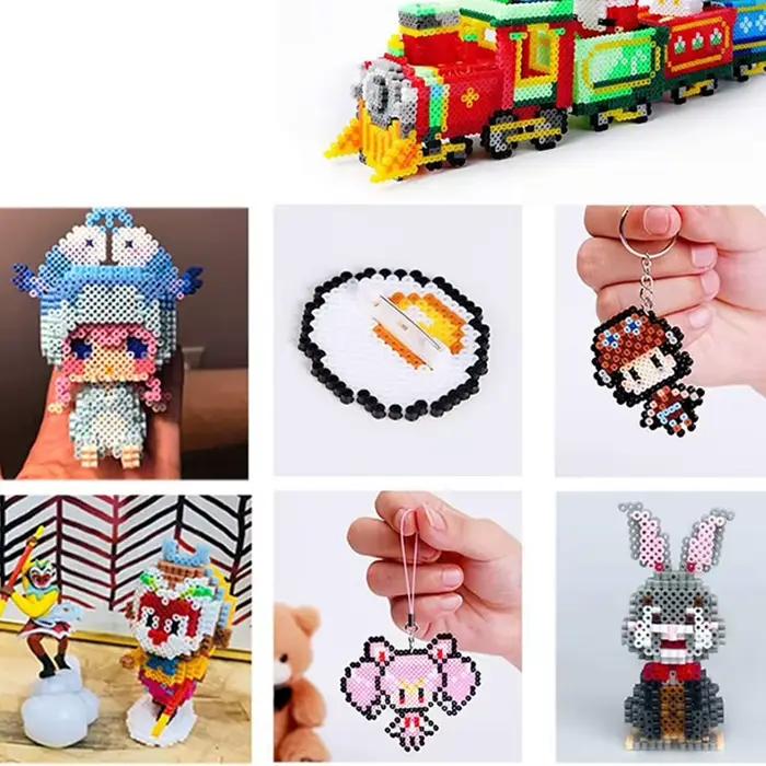 Boîte de perles Hama pour enfants, jouet éducatif, jouets de capacité 3D, perles Chrysler, feuilles 