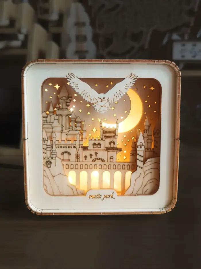 Puzzle 3D en bois, Kit de modèle de château, veilleuses pour enfants, décorations de bureau, cadeaux