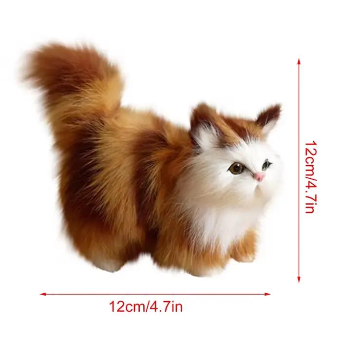 Jouets en peluche de chat de Simulation mignon, modèle de chaton en peluche doux, faux chat, animaux