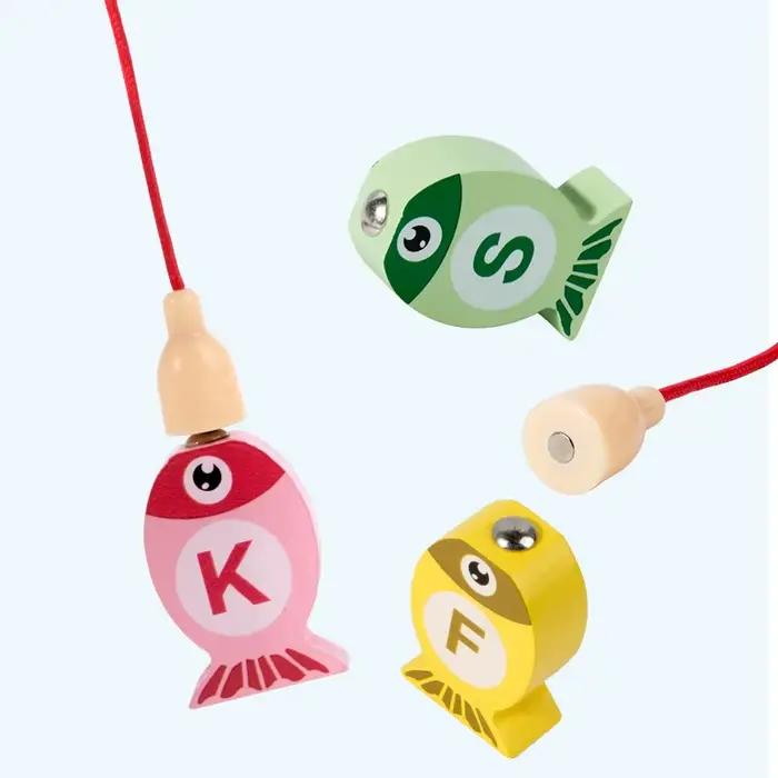 Jeu de pêche en bois pour enfants, jouets cadeaux, éducation précoce, Alphabet, jouets cognitifs num