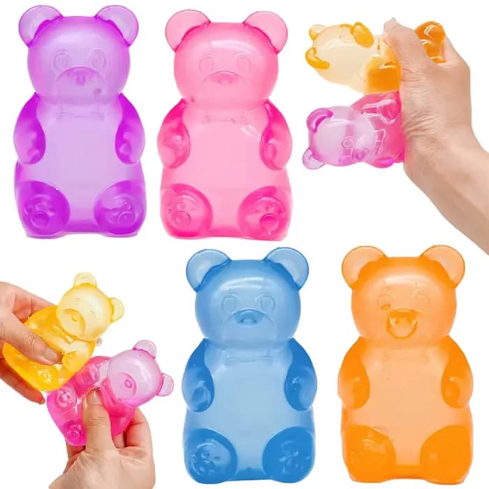 Jouet Squishy Ours Mignon Nee Doh en Maltose, Pâte Sensorielle Colorée, Décoration de Bureau Créativ