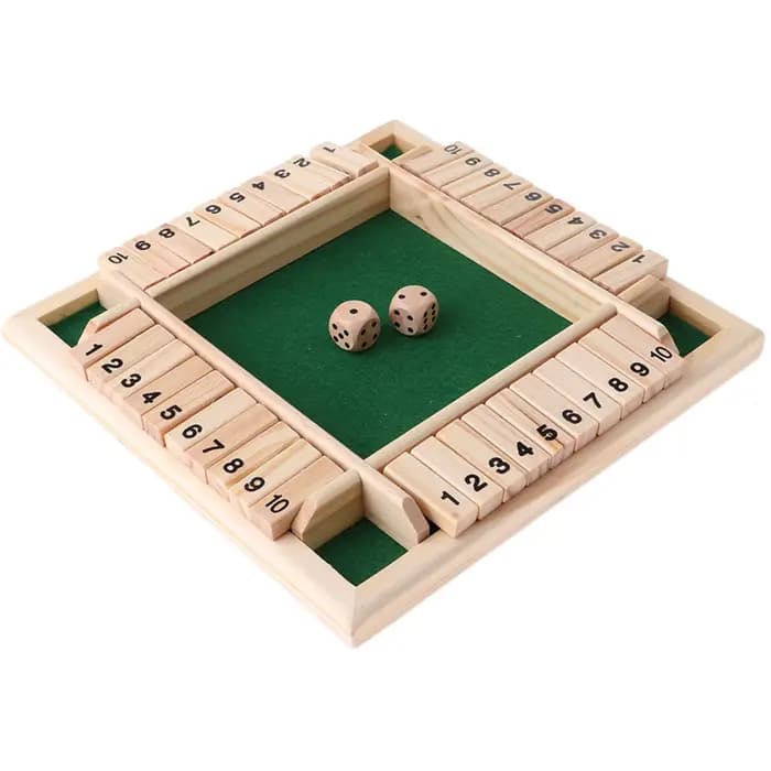 Jeu de société en bois Shut the Box Dice, jeu de table amusant, jeux de voyage avec 1 à 10 numéros, 