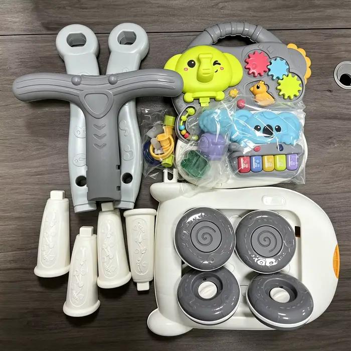 Marche-bébé multifonctionnel 3-en-1 convertible en table d'activités, anti-basculement, stable, joue