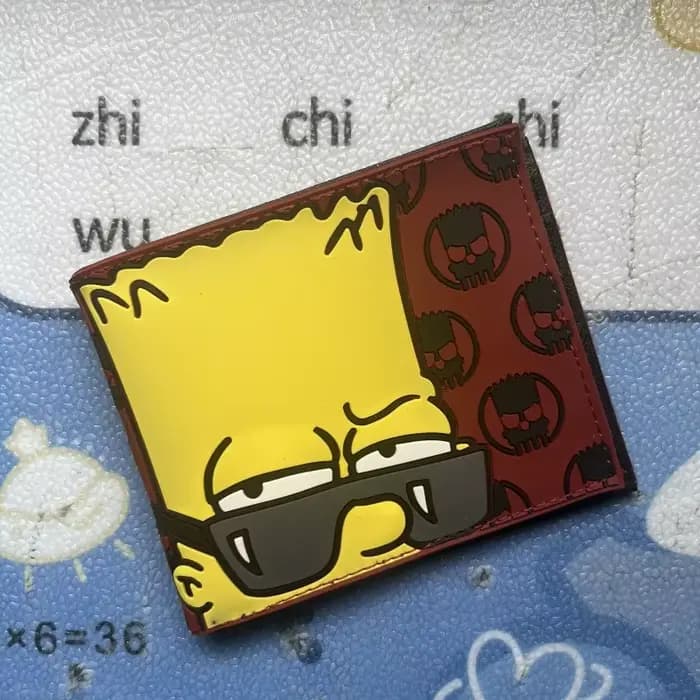 Porte-monnaie pliable créatif et mignon The Simpsons (Homer, Marge, Bart, Lisa) – Accessoire d'anima