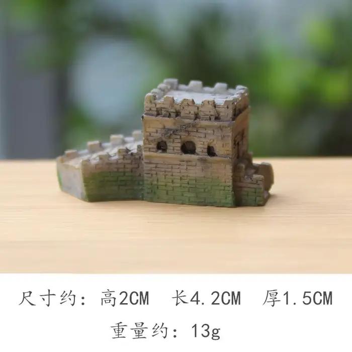 Paysage Miniature de la Grande Muraille de Chine Château Carré de Forteresse Ronde, Table de Sable d