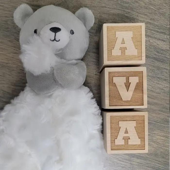 Blocs de lettres en bois personnalisés pour le nom de bébé, gravés, pour la décoration de la chambre