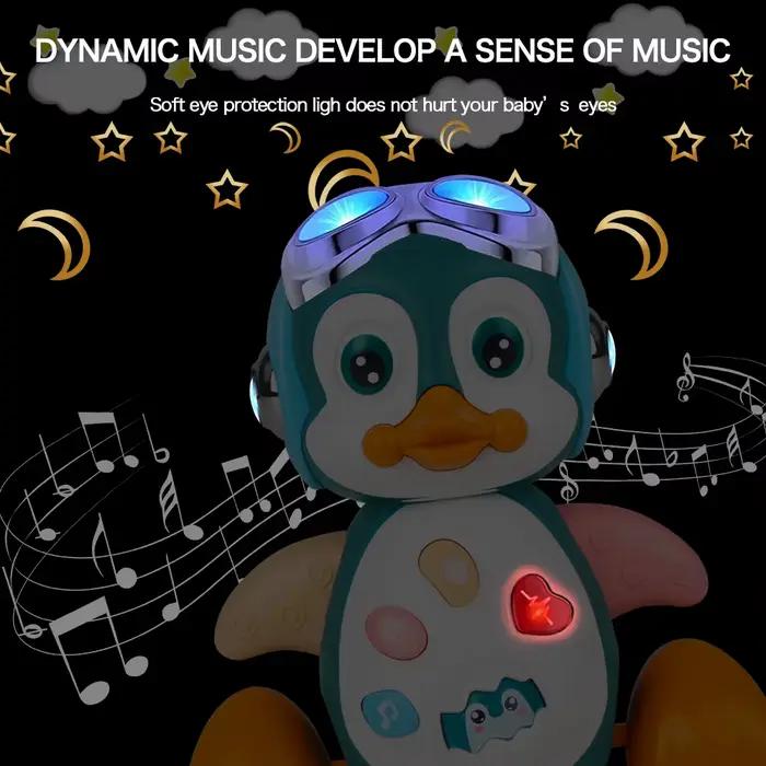 Jouets rampants pour bébé, pingouin Musical, jouets de danse de marche en mouvement avec lumière, dé