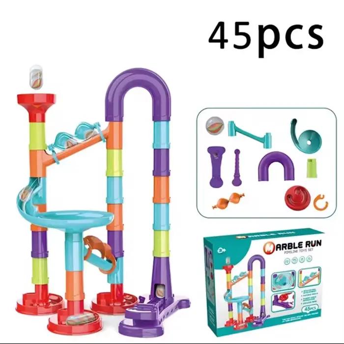 Construction marbre course piste de course blocs de Construction bricolage enfants 3D labyrinthe bal