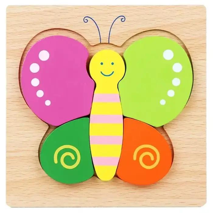 Puzzle 3D en bois Montessori pour enfants, circulation des animaux, jouets d'apprentissage précoce, 