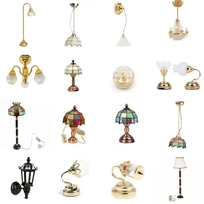 Lampe de Table pour maison de poupée, prise Miniature, Mini peut être lumineuse, accessoires de déco