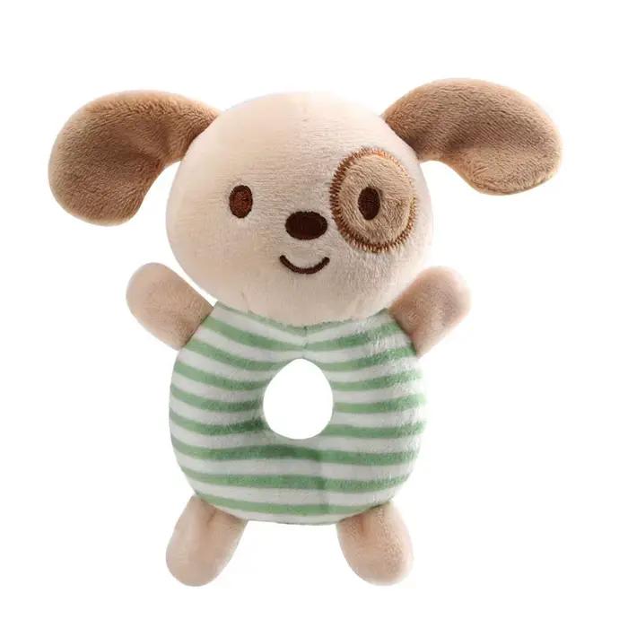 Hochet en peluche pour bébé de 0 à 24 mois, jouets de lit avec anneau à main, animaux de dessin anim