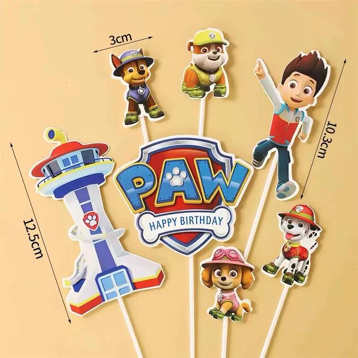 7 pièces/ensemble PAW patrouille chien équipe gâteau décoration Figurine ensemble garçons patrouille