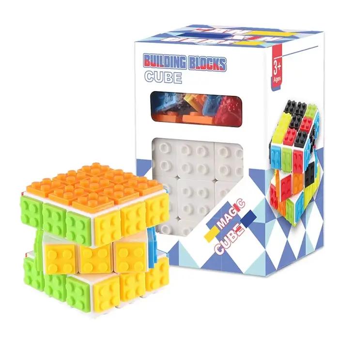 Blocs de construction 3D Puzzle magique Cube 3x3x3 bricolage Fidget jouet brique Anti-Stress sensori