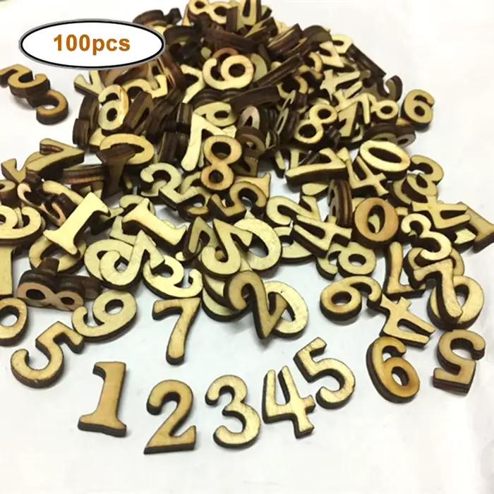 100 pièces lettres artisanales petites lettres de l'alphabet en bois lettres en bois inachevées pièc