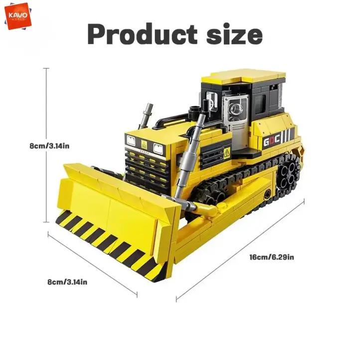 KAVOWORLD 408 pièces, bulldozer lourd, véhicule de construction urbaine, blocs de construction, briq