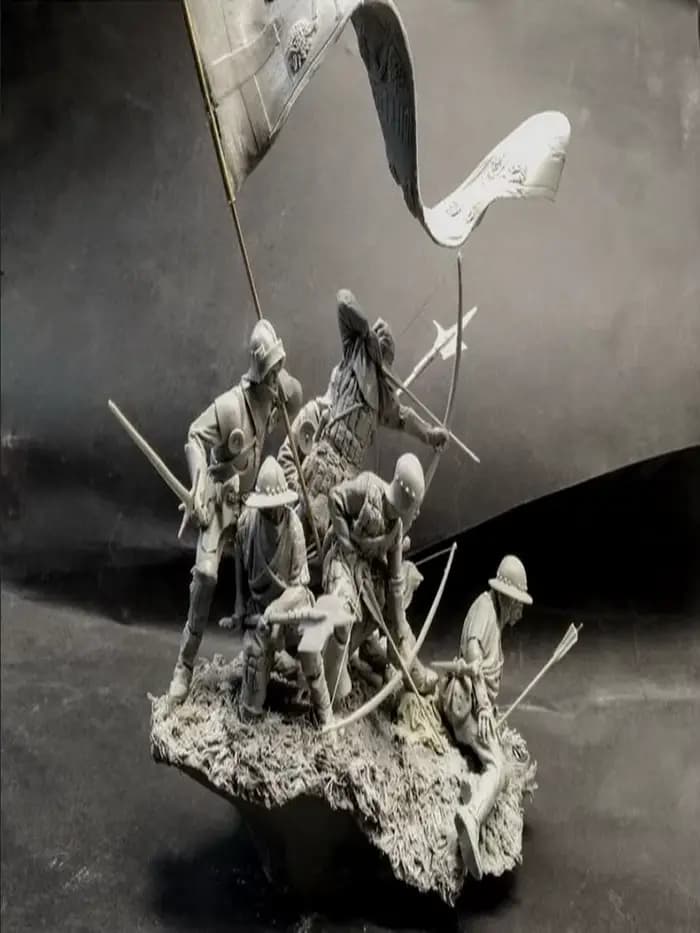 Figurine en résine 1/24 75mm - Wars of the Roses (6 figurines avec base) modèle non assemblé, kit de