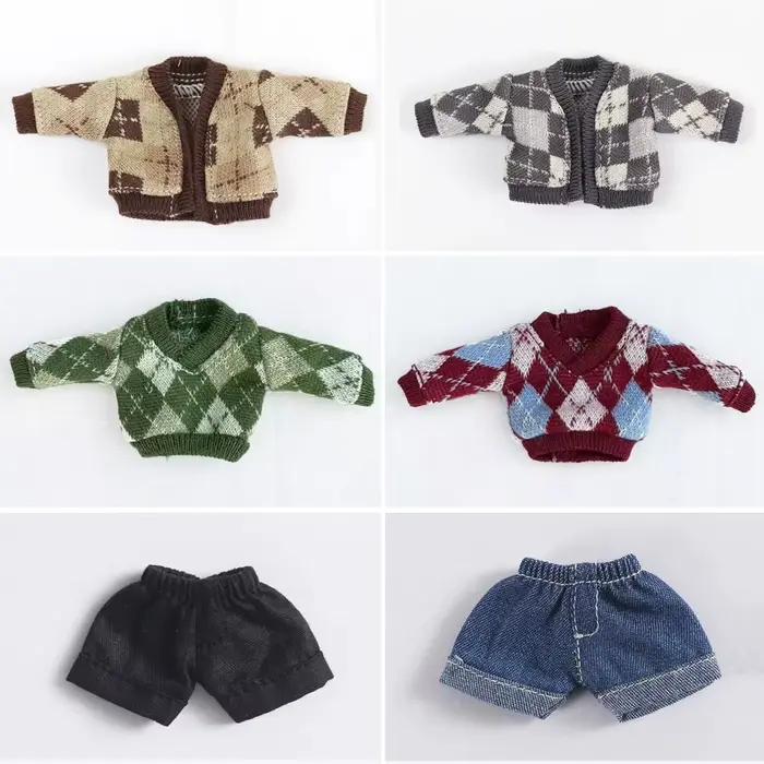 Vêtements de poupée Ob11, pull avec Cardigan à motif écossais, veste, gilet, chemise pour Gsc, Ymy B