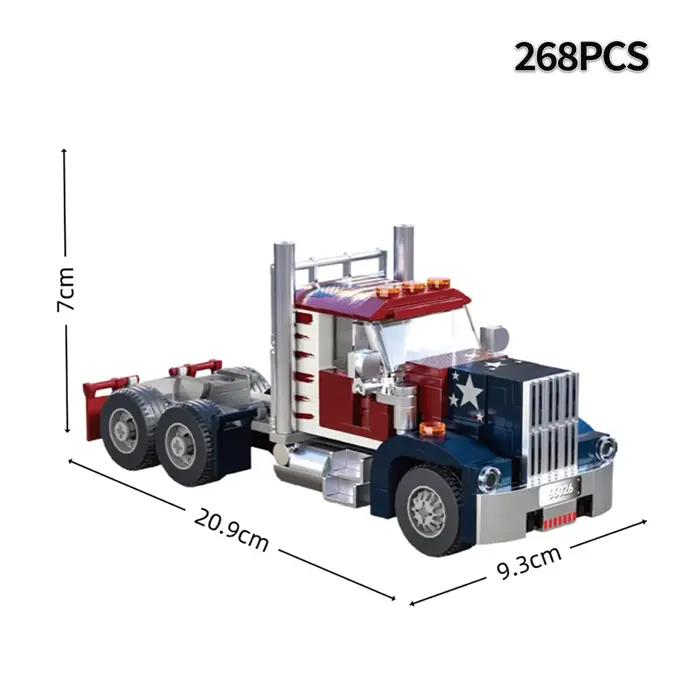 KNEW BUILT Europe camion avec blocs de construction conteneur-jouet de circulation idéal pour les ga