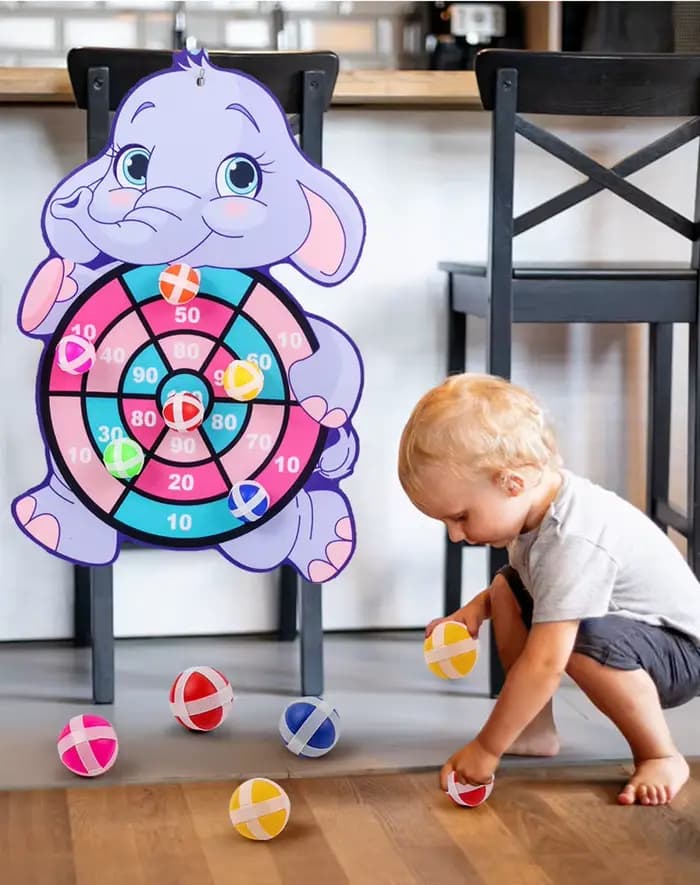 Jouets Montessori pour enfants de 2 à 4 ans, planche à fléchettes d'animaux de dessin animé, balle c