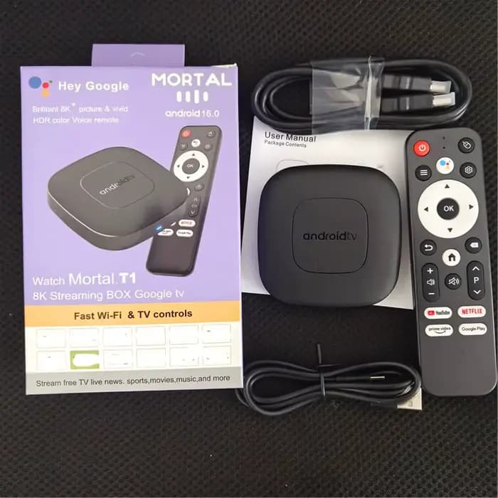 Mortal T1 Android 13 Smart TV Box lecteur multimédia en Streaming Bluetooth Google Assistant Allwinn