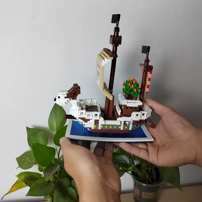 Blocs de construction en plastique modèle 3D, bateau Pirate océan, pour adultes et garçons, Micro Mi