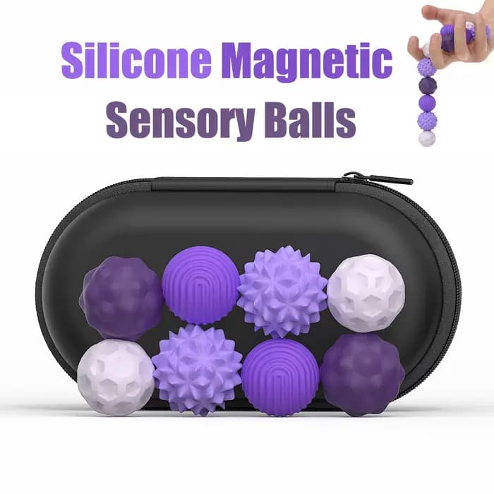 Boules sensorielles magnétiques en Silicone, jouet Fidget, balles d'inquiétude, autisme, apaisant, j
