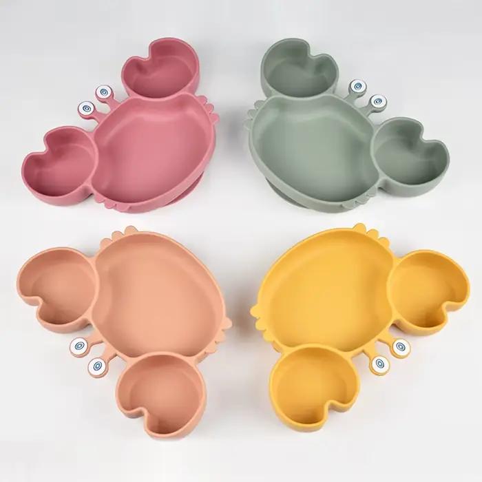 Ensemble d'assiettes à dîner en Silicone pour enfants, 10 pièces, forte aspiration, Anti-chute, bol 