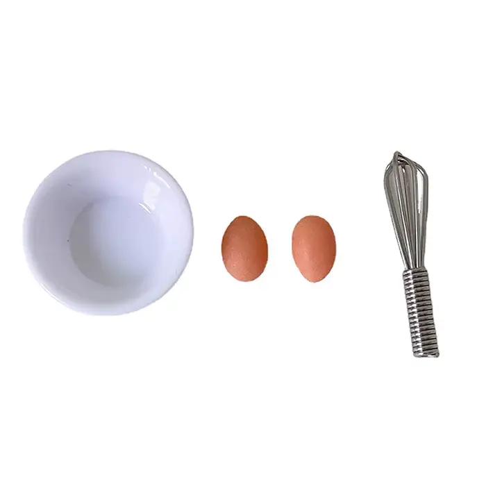 1/4/17 pièces oeuf avec plateau maison de poupée cuisine jouet poupée accessoires cadeau maison de j
