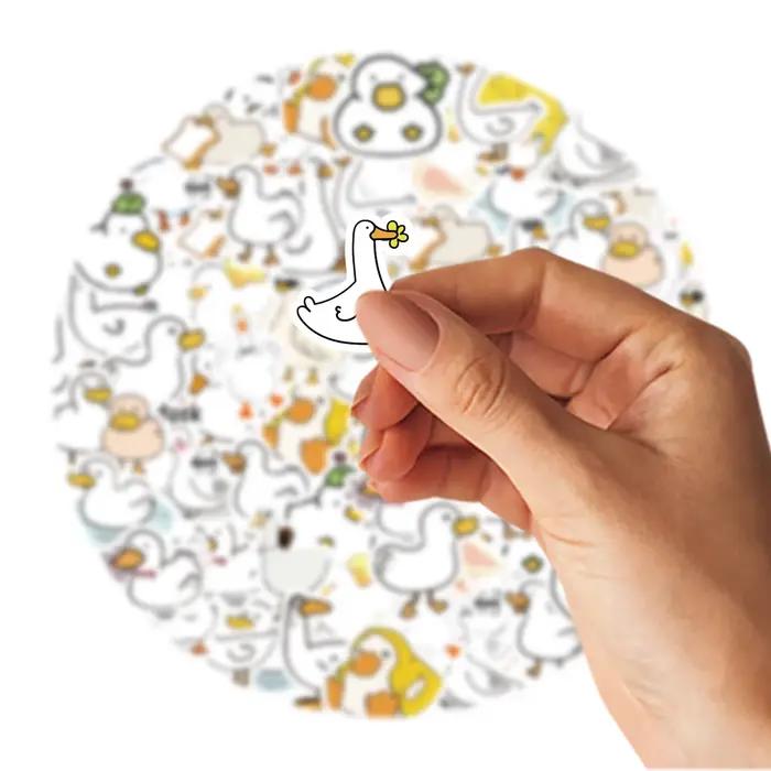50pcs mignon canard dessin animé Graffiti autocollants décoré cahier tasse d'eau journal valise guit