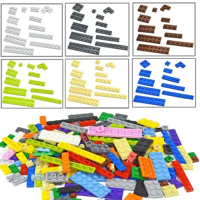 Blocs de Construction en briques fines, 100 pièces, 12 tailles mélangées, 15 couleurs, figurines, mo