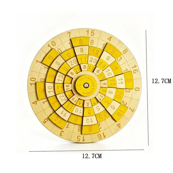 Puzzle Numérique Rotatif en Bois Montessori – Casse-têtes Mathématiques pour Enfants – Test IQ – Jou