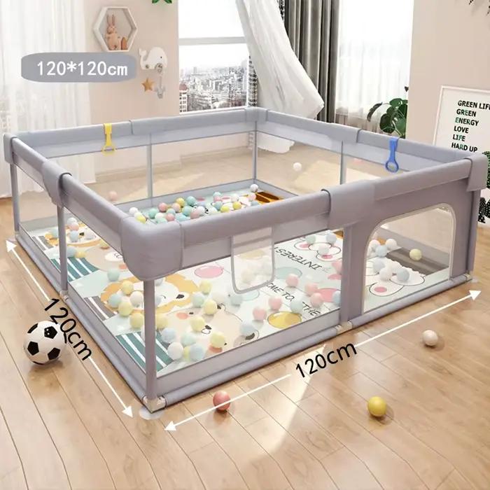 Parc de sécurité pour bébé, grande clôture de sécurité respirante avec anneau de traction, activité 
