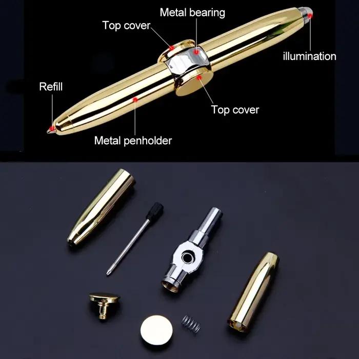 Stylos gyroscopiques lumineux à décompression multifonctionnelle, rotation des doigts, jouet Fidgets