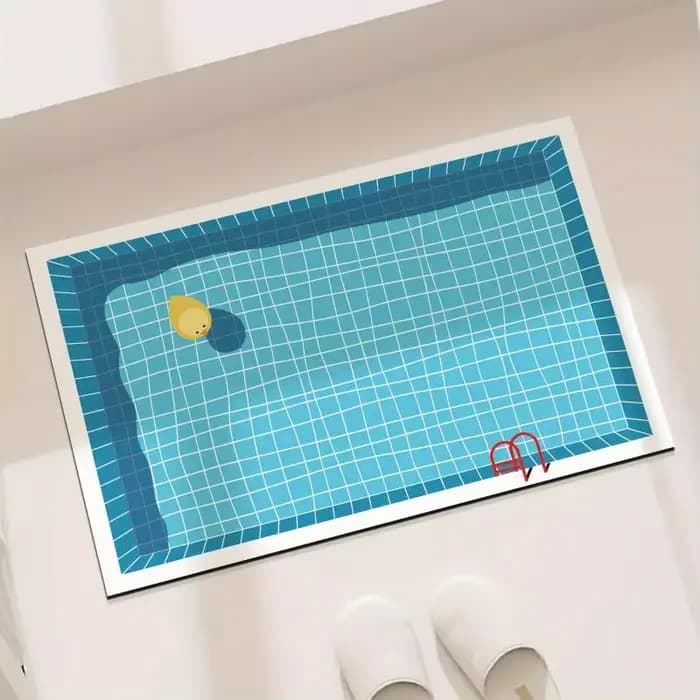 Tapis de sol antidérapant en caoutchouc pour salle de bain, super absorbant, séchage rapide, imprimé