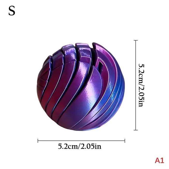 【MQ124】Slime Ball Fidget Toy 3D imprimé Twistsphere Fidget Toy Gear boule à flux liquide avec concep