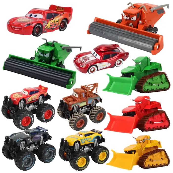 Voitures Disney Pixar Cars Lightning McQueen Mater moissonneuse Frank 1:55 modèle de voiture en méta