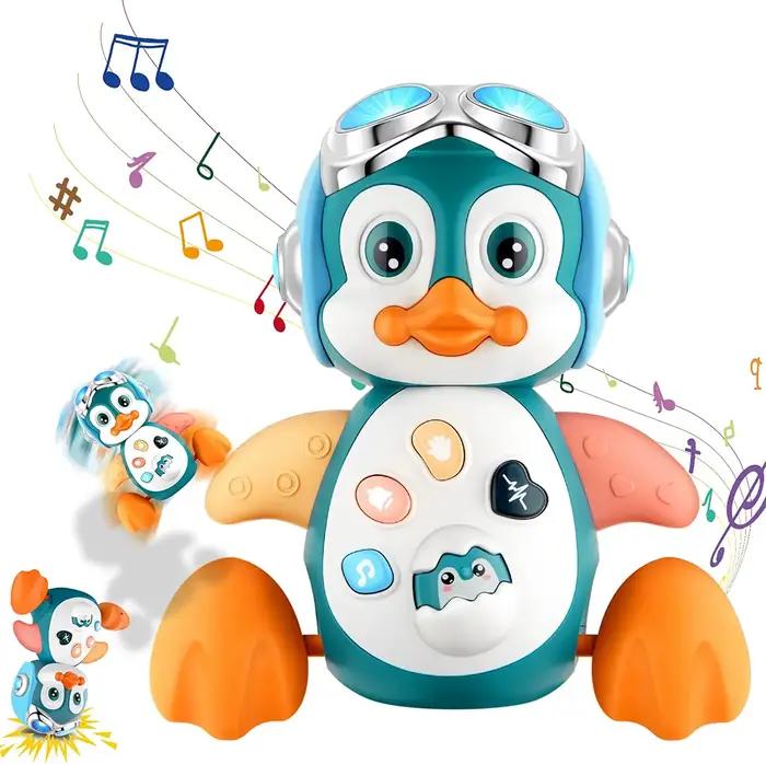 Jouets rampants pour bébé, pingouin Musical, jouets de danse de marche en mouvement avec lumière, dé