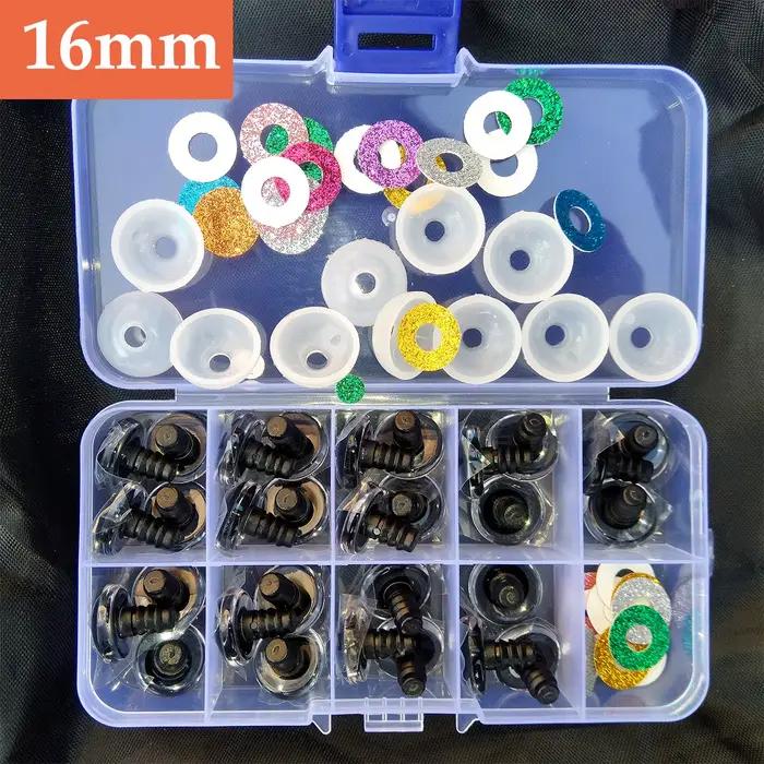 Yeux de sécurité à paillettes 3D pour élèves tordues, 30 pièces/boîte, pour jouets au Crochet, brico